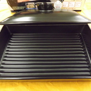 竹原製缶 レンジで焼きやき陶板皿 蓋付き RY-1 電子レンジ調理器 グリルパン 陶板皿　西岡店　　の画像