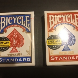 【未使用、中古】バイスクル 　トランプ　ライダーバック　青赤