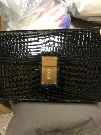 本物　クロコダイル　セカンドバック