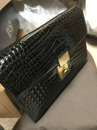 本物　クロコダイル　セカンドバック