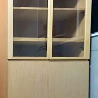 値下げ5/5迄急募！◆無印良品 組み合わせて使える木製収納　タモ材扉付きの画像