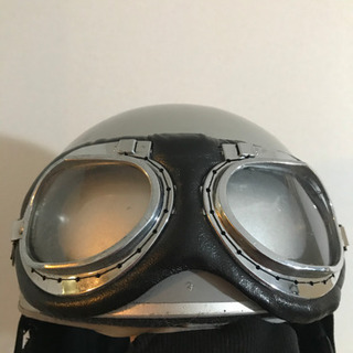ジャンク　ヴィンテージ型ハーフヘルメット　シルバーの画像