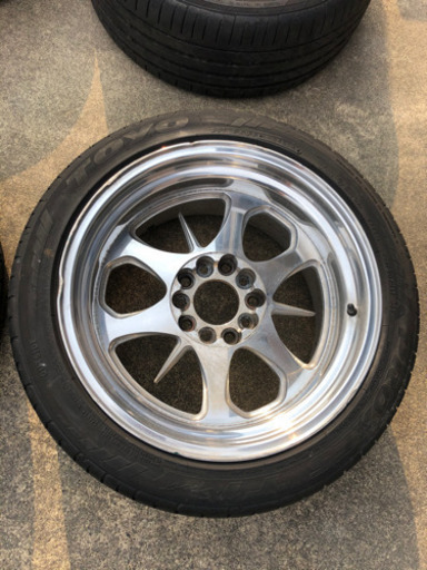 【アメ車向け】ビレットホイール+タイヤ 4本セット　ボイド？　17R9.5j 17R8j