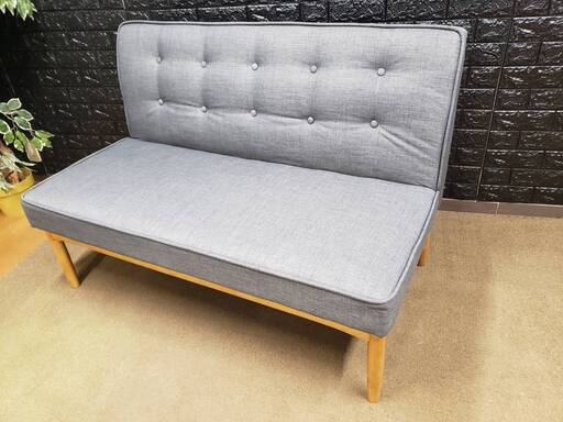 【未使用・訳アリ】ソファダイニング・ダイニングチェア・２Ｐ・グレー・2267