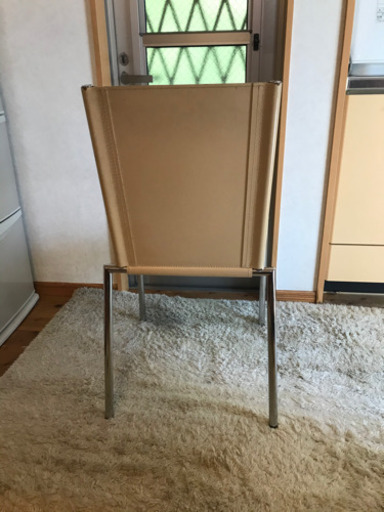 イタリア製　革ダイニングチェア4脚セット
