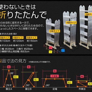 多機能アルミはしご【新品未使用】決定しましたの画像