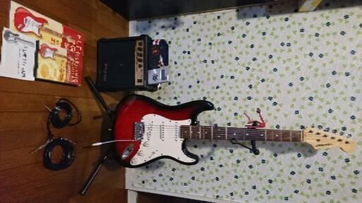 エレキギター入門セット  ワインレッド木目調