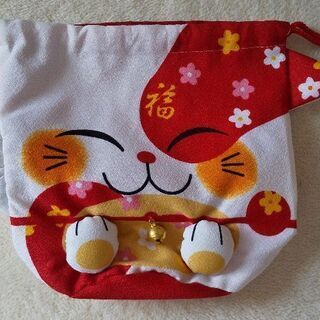 猫形巾着
