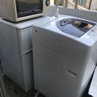 【3点セットバラ売り可0円】一人暮らし用洗濯機、冷蔵庫、電子レンジの画像