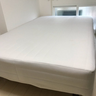 無印 脚付マットレスセミダブルベッドの画像