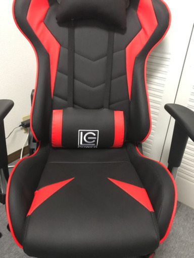 受付終了しました。LC-POWER ゲーミングチェア 赤色 新品未開封