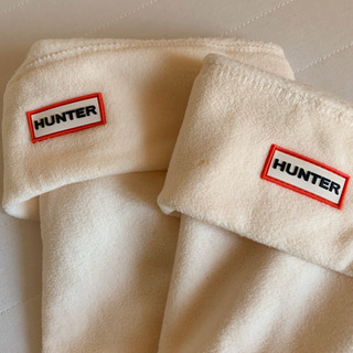 【新品】Hunterブーツ白ソックスＬサイズ雪山冬雨の画像