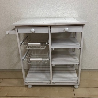 キッチンワゴン(キャスター、バスケット付)