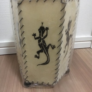 トカゲ柄布製キャンドルホルダー バリ製