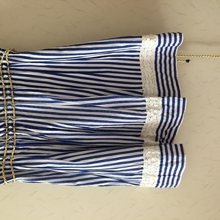 美品！！春夏〜ストライプスカートスカート ブルーの画像