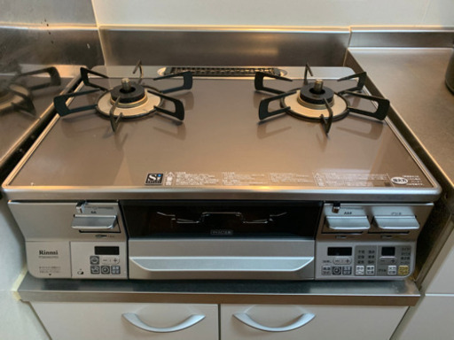 美品　二口ガスコンロ　プロパン