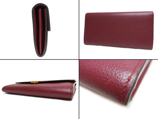 Cartier C ドゥ カルティエ 二つ折り 長財布 レザー ボルドー