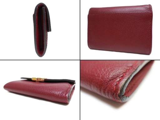 良品 Cartier Cドゥ カルティエ 名刺入れ カードケース ボルドー