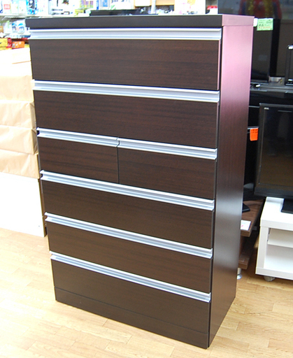 近藤産業 6段チェスト 幅800×奥行426×高さ1310mm 衣類収納 箪笥 タンス たんす ブラウン系☆ PayPay(ペイペイ)決済可能 ☆ 札幌市 清田区 平岡