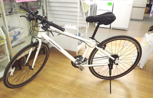 クロスバイク 32インチ オーアンドエム WIND WD700X 自転車 軽量アルミフレーム 8段変速 ホワイト 札幌 西岡店