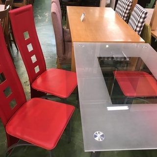 ガラスダイニング　5点セット