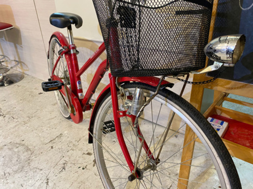 24インチ　シティサイクル　レッド