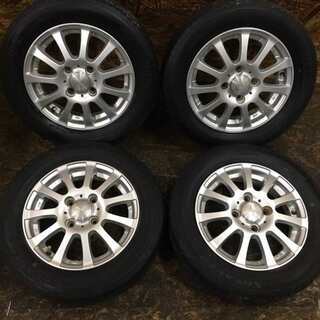 【BS SNEAKER SNK2 155/65R13】夏タイヤ 4本【La-strade 社外 13インチ 4J4HPCD100+42】 ekワゴン プレオ等 (VTB187) クレジットカード QR決済可能