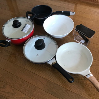フライパン、鍋　1-2人暮らし用の調理器具まとめ売り