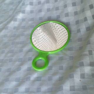 かえる　緑　ミラー　手鏡　のほほんパーク　直径約 5.2cmの画像