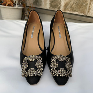 マノロブラニク　36 23cm レース　パンプス　ネイビー　紺　manolo マノロブラニク 36 23cm レース パンプス ネイビー 紺 manolo