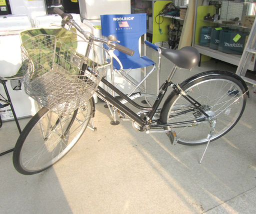 26インチ 自転車 カゴ付き 6段切替 シティサイクル ママチャリ ブラック 通勤通学 ☆ PayPay(ペイペイ)決済可能 ☆ 札幌市 北区 屯田