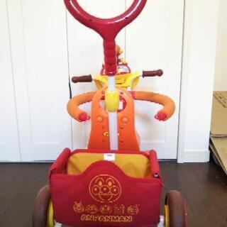 アンパンマン 三輪車 かじ取り かご付き 電池ありの画像