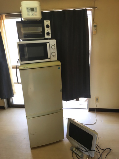 家電 ５点セット （冷蔵庫/液晶テレビ/電子レンジ/オーブントースター/炊飯器）1人暮らし用