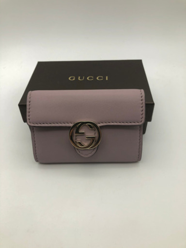GUCCI グッチ 6連キーケース インターロッキングG レザーラベンダー系