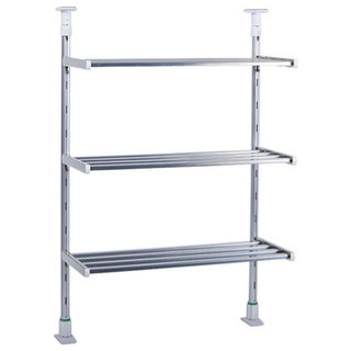 【取引成立済】突っ張り棚 キッチン つっぱり棚3段・幅45cm TP3-45つっぱり棚 収納 キッチンラック キッチン収納 ステンレス 突っ張り棚 台所 田窪工業所 【D】の画像