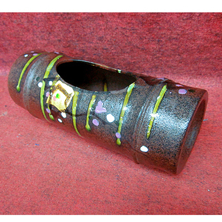 札幌【花器 九谷永泉】幅22cm 花瓶 フラワーベース 陶器 焼...