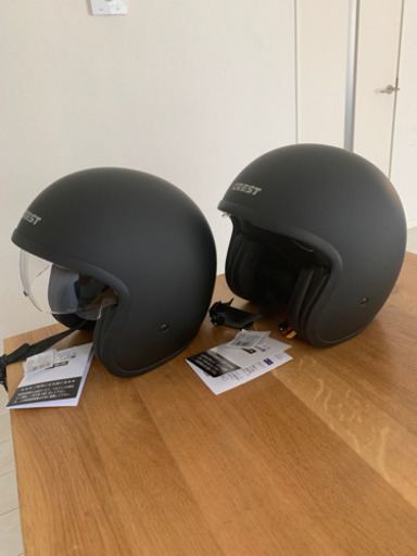 新品　未使用　ジェットヘルメット2個　マッドブラック色　値下げ！