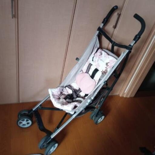 ベビーカー0才7か月から　ピンク花柄