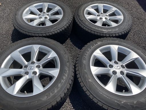 レクサス 現行 20系 RX 純正 空気圧センサー付き 8J+30 5-114.3 ★ ブリヂストン ブリザック DM-V2 235/65R18 ★ バリ山