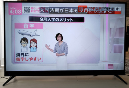 2019年製　58インチ4K液晶TV