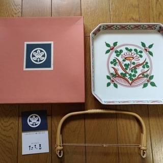 たち吉　和食器　手付赤絵菓子皿　新品