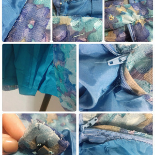 [昭和レトロ]ツーピース  花柄 水色 ヴィンテージ ワンピース風 セットアップの画像