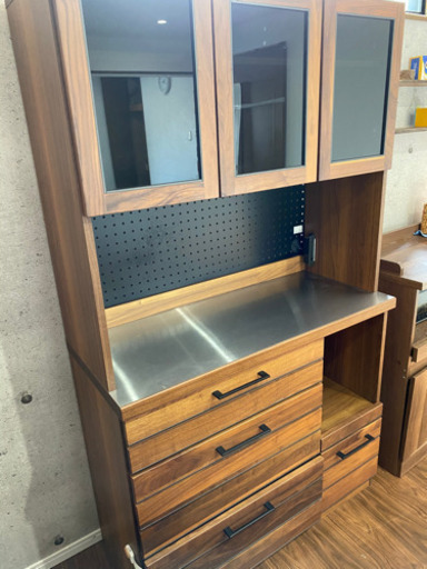 【美品】オーダー食器棚　ブルックリン風