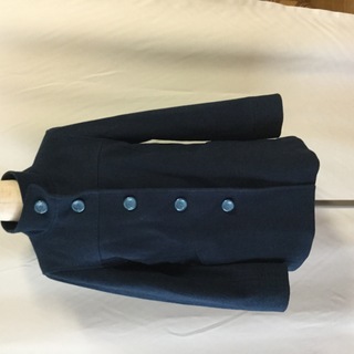 少し緑がかった紺のコート   ウール100%   SかMサイズの画像