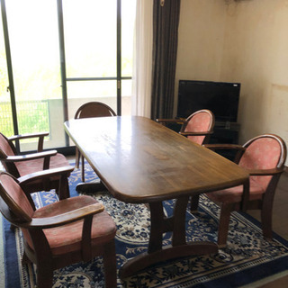☆大きいダイニングテーブル・椅子5脚セット☆