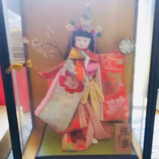 雛人形　舞踊人形   ●浅妻●  木製枠ガラスケース飾り