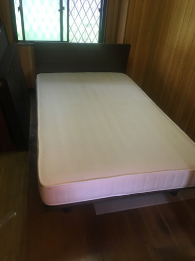 無印良品（セミダブル）ベッド（ヘッド付き）+ポケットコイルスプリングマットレスセット