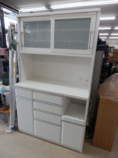 レンジボード 幅120cm×奥行50cm×高さ200cm ニトリ キズ有り 食器棚 スライドボード キッチン収納 キッチン家具 大容量収納 引出し 扉 クリスナ ペイペイ対応 札幌市西区西野