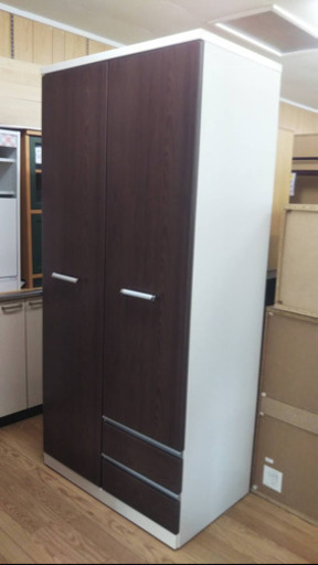 【リサイクルサービス八光　田上店　配達・設置OK】株式会社マルミツ　ホワイト＆ダークブラウン　クローゼット