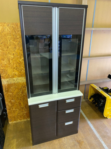 m0503-5  ☆美品☆ 食器棚　ブラウン　大きめ　ウッド